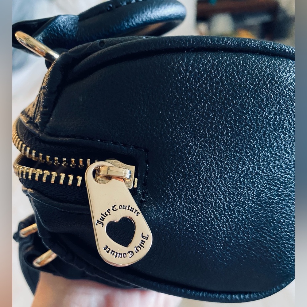 🖤 Juicy Couture Black mini Dome Satchel with Rhinestone Logo! So cute! - Picture 2 of 5